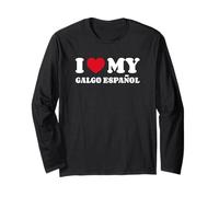 Galgos Espanoles I Love My Galgo Español Cane Cuore Amore Maglia a Manica