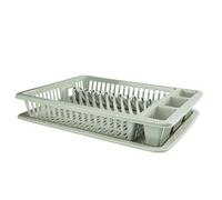 GALICJA Molly - Scolapiatti in plastica, 3 scomparti aggiuntivi, 46 x 37 x 8,5 cm, colore: grigio