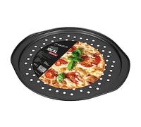 Galicja Teglia per pizza rotonda - IDEAL - Padella per pizza - Supporto per pizza per forno - Teglia per pizza rotonda - Piastra per pizza in acciaio per forno - Piatto per pizza rotonda 35 x 33 cm