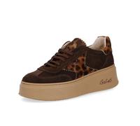 Galieti Sneaker in pelle con inserti in cavallino e suola 6cm