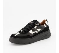 Galieti Sneaker in pelle inserti in cavallino e gioiello