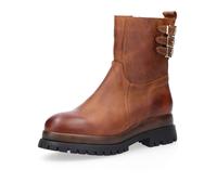 Galieti Stivali tronchetto in pelle con cinturini e suola biker 5 cm