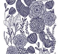 GaliGali Carta da parati autoadesiva con motivo floreale blu, carta da parati autoadesiva moderna, rimovibile in vinile impermeabile, per decorazione domestica, 43,9 x 299,7 cm, n. 5197-3