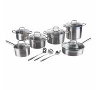 GALILEO Batteria 15 pezzi, in acciaio inox 18/0, induzione, Inox SìChef
