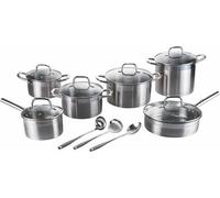 GALILEO Batteria 15 pezzi, in acciaio inox 18/0, induzione, Inox SìChef