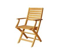 Galileo Casa 2179174 Linea Bali Sedia Pieghevole con Braccioli, Acacia, Legno, Marrone, 2 Unit