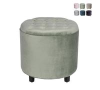 Galileo Casa 2191333 Pouf Contenitore Velluto Tiffany 55x55cm, Verde