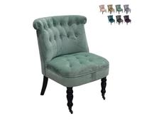 Galileo Casa 2191340 Poltrona con Ruote con Bott Velluto Tiffany 67x62x72, Verde