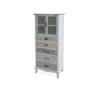 Galileo Casa 2194549 mobiletto in Legno 6 cassetti sportello 2 Ante, Multicolor, No
