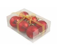 Galileo Casa 2411397 Palle di Natale, Rosso, Plastica, 6x6x0.1 cm