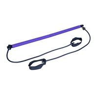 Galileo Casa Barra Pilates Multifunzione, bande elastiche, 2 impugnature per mani e piedi, Nero + Viola