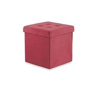 Galileo Casa pouff Contenitore Velluto Bordeaux 37.5x37.5x38cm