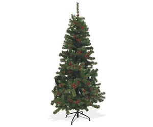 Galileo Casa Sestriere con Pigne e Bacche Albero di Natale, Verde, Misure: h. 180 cm