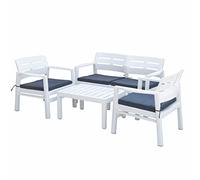 Galileo Casa Set 4 pezzi giardino, 2 poltroncine singole, 1divanetto 2 posti e 1 tavolino, Fiji Estè