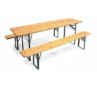 Galileo Casa Set birreria Tavolo e panche, Marrone, 200x70x76 cm