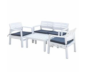 Galileo Casa Set Giardino, Resina, Bianco,Grigio, 4 Pezzi