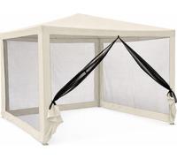Galileo Gazebo da Giardino 3x3 mt Metallo/Tessuto Zanzariere Ecrù Dakar Estè