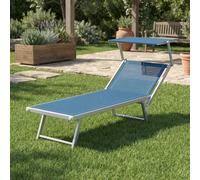 Galileo Lettino Prendisole da Giardino Pieghevole 191x70x56 Blu melange Riccione