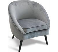 Galileo Poltrona Moderna in Velluto 74x66x77 Grigio Chiaro