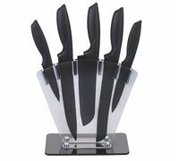 Galileo Set 5 coltelli neri in acciaio con stand, SìChef