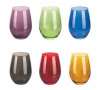 GALILEO Set 6 Bicchieri Acqua 550 ml in Vetro, Luce Color Sibilla