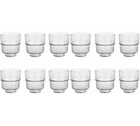 GALILEO Set 6 bicchieri impilabili 340 ml in vetro, decoro righe, trasparenti, Vertical Sibilla (Confezione da 2)