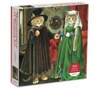galison Puzzle quadrato Meowsterpiece: il matrimonio Arnolfini 500 pez
