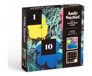 galison Puzzle scorrevole in legno Andy Warhol: Flowers 2in1 (16 pezzi