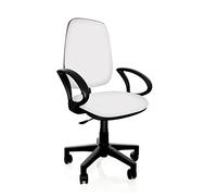 GALIZIA PRIME Poltrona 3624 Sedia DATTILO Ufficio con Ruote, Altezza Regolabili, contatto permanente, BRACCIOLI, Portata 100kg CERTIFICATA 626 Gia' PREMONTATA (BIANCO)