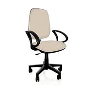 GALIZIA PRIME Poltrona 3624 Sedia DATTILO Ufficio con Ruote, Altezza Regolabili, contatto permanente, BRACCIOLI, Portata 100kg CERTIFICATA 626 Gia' PREMONTATA (BEIGE)