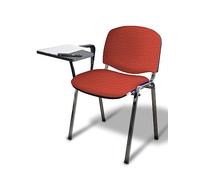 GALIZIA PRIME SEDA PER CONFERENZA ISO, CON BRACCIOLO E TAVOLETTA SCRITTOIO RIBALDABILE, TELAIO IN ACCIAIO CROMATO, RIVESTIMENTO IN FINTA PELLE (FINTA PELLE ROSSA)