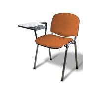 GALIZIA PRIME SEDA PER CONFERENZA ISO, CON BRACCIOLO E TAVOLETTA SCRITTOIO RIBALDABILE, TELAIO IN ACCIAIO CROMATO, RIVESTIMENTO (GIALLO ARANCIO)