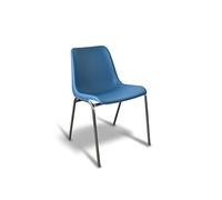 GALIZIA PRIME Sedia per Sala Attesa conferenze, sedia con scocca in plastica resistente colorata, telaio in acciaio cromato (BLU AVION, 1)
