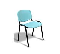 GALIZIA PRIME Sedia Ufficio Senza Ruote Impilabile con Seduta e Schienale in Plastica Resistente e Antigraffio, Sedie da Ufficio, Telaio in Acciaio, Made in Italy Certificate CATAS (Celeste, 1)