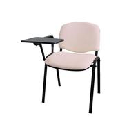 GALIZIA PRIME Sedie Ufficio Senza Ruote con Scrittoio per Sala Riunioni e Conferenze con Telaio Nero, Comodità per i Tuoi Clienti o Studenti, Impilabili Fino a 5 (Finta Pelle - Rosa Chiaro)