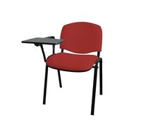 GALIZIA PRIME Sedie Ufficio Senza Ruote con Scrittoio per Sala Riunioni e Conferenze con Telaio Nero, Comodità per i Tuoi Clienti o Studenti, Impilabili Fino a 5 (Tessuto - Rosso Lucido)