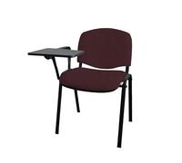 GALIZIA PRIME Sedie Ufficio Senza Ruote con Scrittoio per Sala Riunioni e Conferenze con Telaio Nero, Comodità per i Tuoi Clienti o Studenti, Impilabili Fino a 5 (Tessuto - Bordeaux)