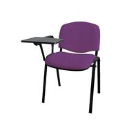 GALIZIA PRIME Sedie Ufficio Senza Ruote con Scrittoio per Sala Riunioni e Conferenze con Telaio Nero, Comodità per i Tuoi Clienti o Studenti, Impilabili Fino a 5 (Tessuto - Viola)