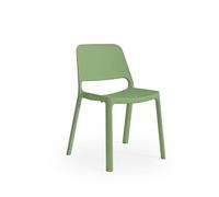 GALIZIA PRIME - Set 4 Sedia Cucina da Interno ed Esterno in Plastica Certificata (56x53x82cm) Sedie da Esterno per Giardino, Veranda, Balcone, Pub, Pizzeria, Impilabili Fino a 5 (Verde Salvia)