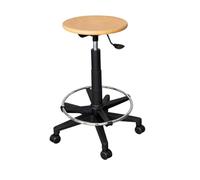 GALIZIA PRIME - Sgabello con Ruote Ergonomico, Sgabello Regolabile in Altezza Girevole in Multistrato di Faggio, Altezza Seduta Minima 57cm, Massima 83cm