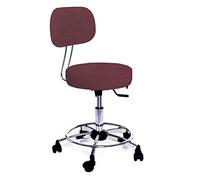 GALIZIA prjme Sgabello con Ruote e Schienale Girevole, Sgabello Lavoro con Schienale ed Altezza Regolabili, per Centri Estetici, Tatuatori, Imbottitura Alta 7cm, Prodotto Italiano (BORDEAUX)