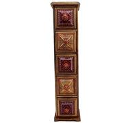 Gall&Zick Cassettiera con 5 cassetti, mini cassettiera in legno, decorazione colorata