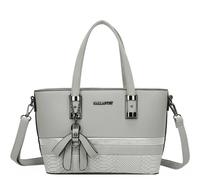 Gallantry, Borsa a Mano per Donna con Fiocco e Tracolla Effetto Pitone, Grigio