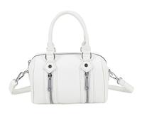 Gallantry, Borsa Bowling per Donna con Zip Decorative e Tracolla, Bianco
