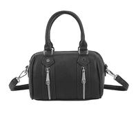 Gallantry, Borsa Bowling per Donna con Zip Decorative e Tracolla, Nero