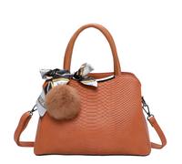 Gallantry, Borsa da donna effetto serpente con foulard e pompon decorativo