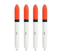 Galleggiante da pesca sensibile in legno di balsa con punta arancione per luccio e pesci predatori Deadbait presentazione in fiume e lago 15 cm 8 g rosso bianco (4 pezzi)
