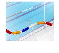 Galleggiante Divisorio di sicurezza Boa a spirale da 6 cm con corda in nylon resistente da 1200 cm, ideale per nuotare nel suolo e spiagge poco profonde, maggiore stabilità e sicurezza per i bambini