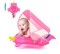 Galleggiante gonfiabile con baldacchino con unicorno, 3-6-12 mesi, per bambine e neonati, per bambini da 6 a 12 - 18 - 36 mesi, colore: rosa