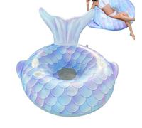 Galleggiante gonfiabile per bambini, a forma di coda di , con portabicchieri e schienale, per l'estate, il nuoto e il in acqua su lago, fiume